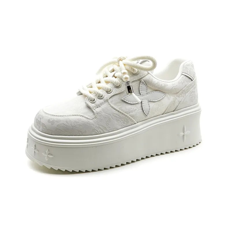 APRHE Cushioned Wear-Resistant Lightweight Breathable Height Increasing Low-Top Skateboard Shoes Women's-0