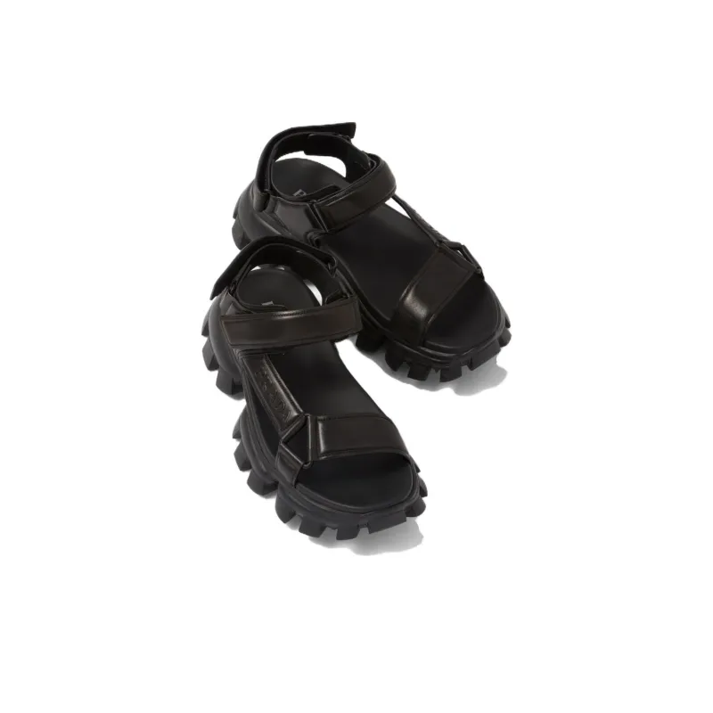 PRADA Nastro Sandal Black Leather-2