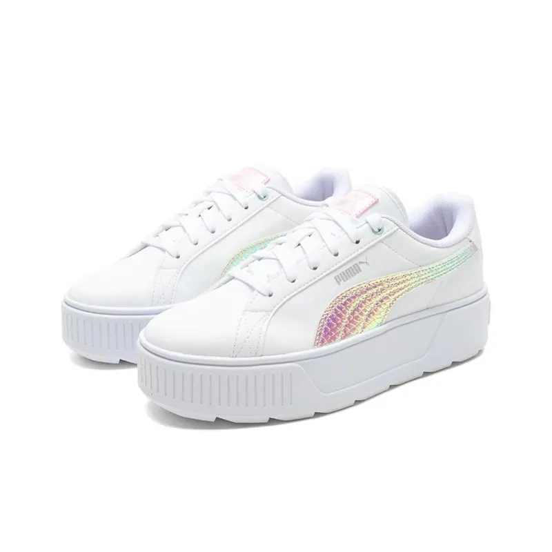 PUMA Karmen Exotics Anti Slip Wear Resistant Low Top Skateboard Shoes Women's White Pink-2