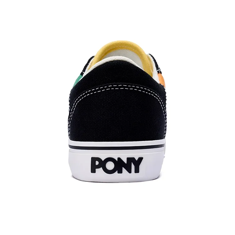 PONY SKATE Slip Resistant Cushioning Low Top Skateboard Shoes Unisex Black Green-3