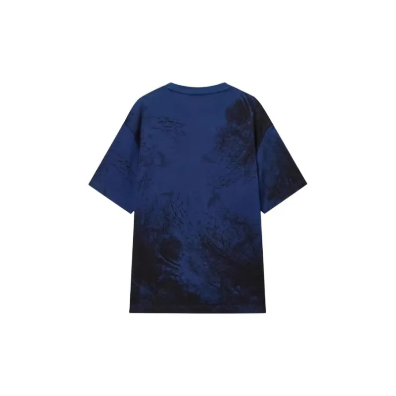 JOHN RICHMOND Color Blocking LOGO Print Ink Splatter Marbled Loose Fit Crew Neck Short Sleeved T Shirt Men's-4