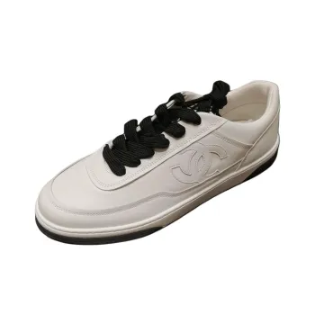 CHANEL 24P Low Top Skateboard Shoes Men's White