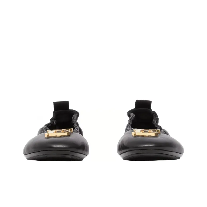 Burberry TB Logo Plaque Ballerina Flat Black Women's-2