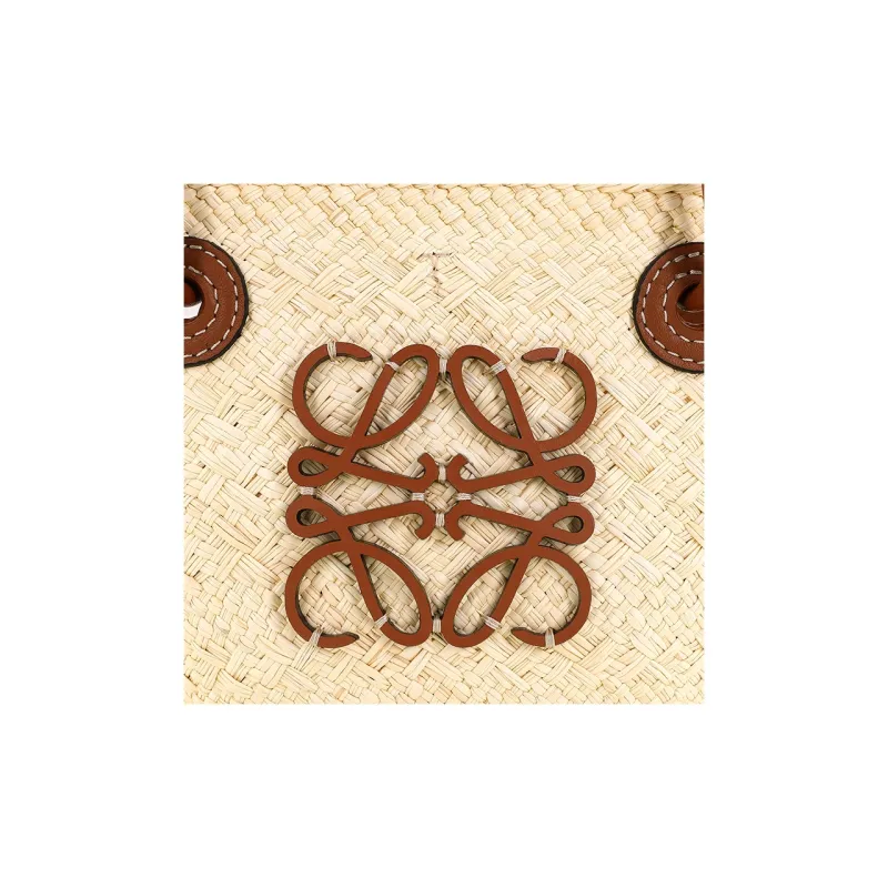 LOEWE Basket Palm Leaf With Cow Leather One Shoulder Handbag Mini Women's Brown-5