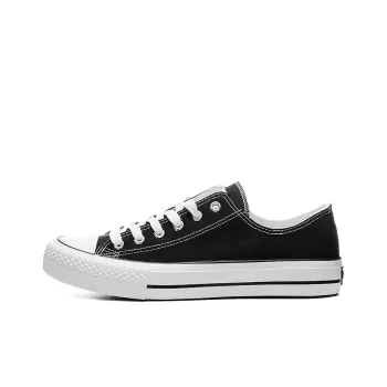 WARRIOR Canvas Shoes Unisex Low Top Black/White