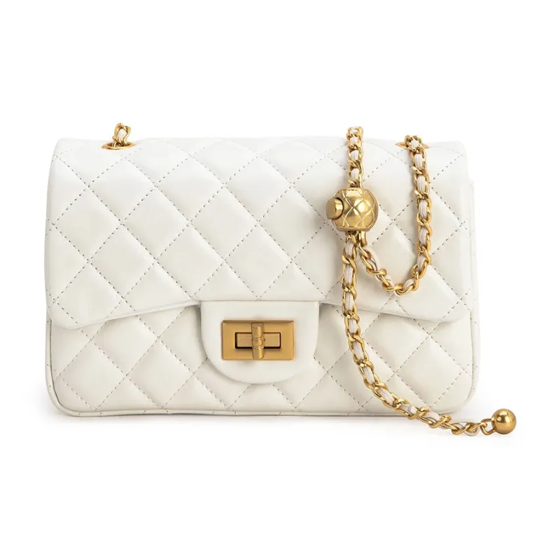 VENOF Chanel Inspired Crossbody Bag, Shoulder Bag, Trumpets Women's Black/White/Blue-11
