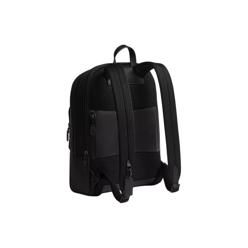 COACH Gotham Eggstone Grain Leather Backpack Large Size Women's Black-1
