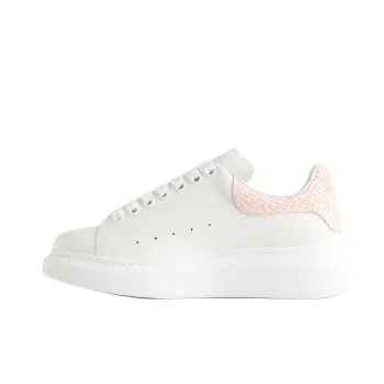 Alexander McQueen Oversized White Light Pink Snakeskin Women's