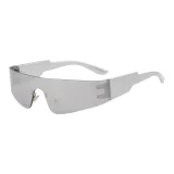 Silver Frame with White Mirrored Lens