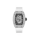Silver Case Black Dial White Rubber Strap