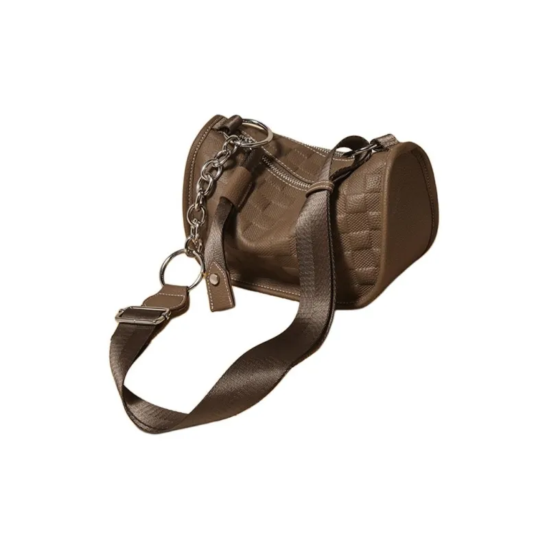 FOXER Cow Leather With Synthetic Leather Shoulder Bag, Crossbody Bag Trumpets Women's Coffee-6