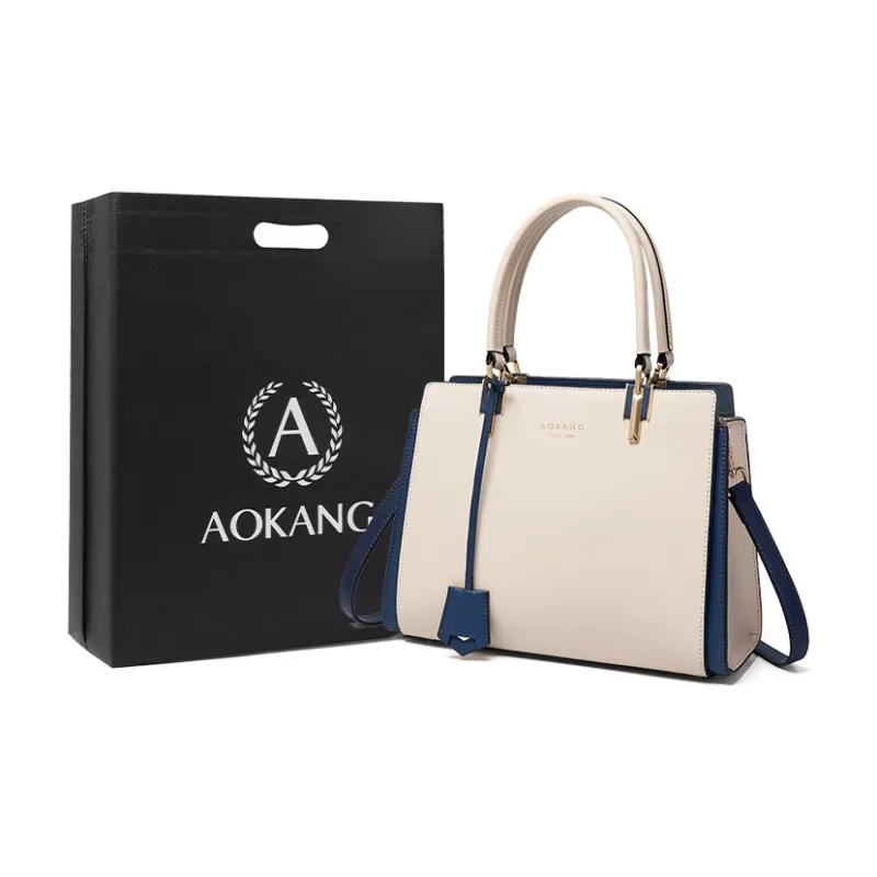 AOKANG Cow Leather Mom Bag, Wedding Bag, Tote Bag, Shopping Bag, Handbag Women's Red/Black/White-17