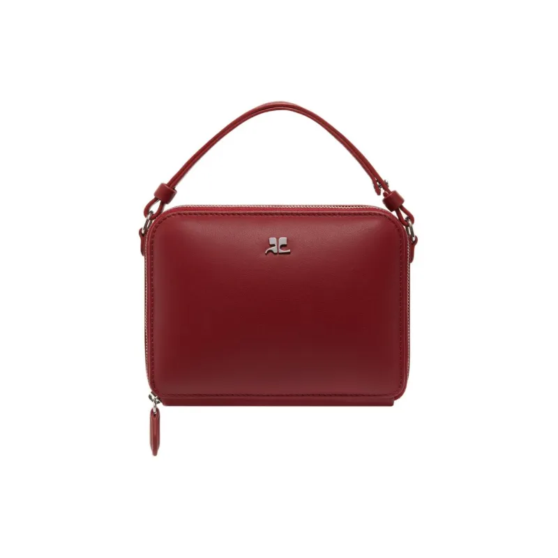 COURREGES Calfskin Shoulder Bag Crossbody Bag Handbag Women's Deep Cherry-0