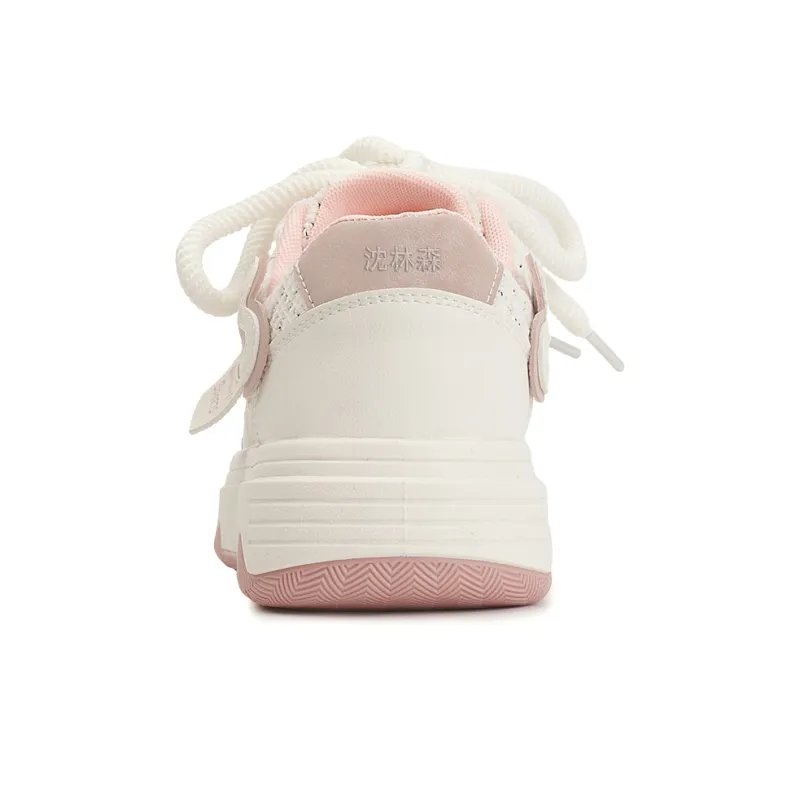 Shen Linsen Thermal Abrasion Resistant Slip Resistant Low Top Skateboard Shoes Women's Beige Pink-11