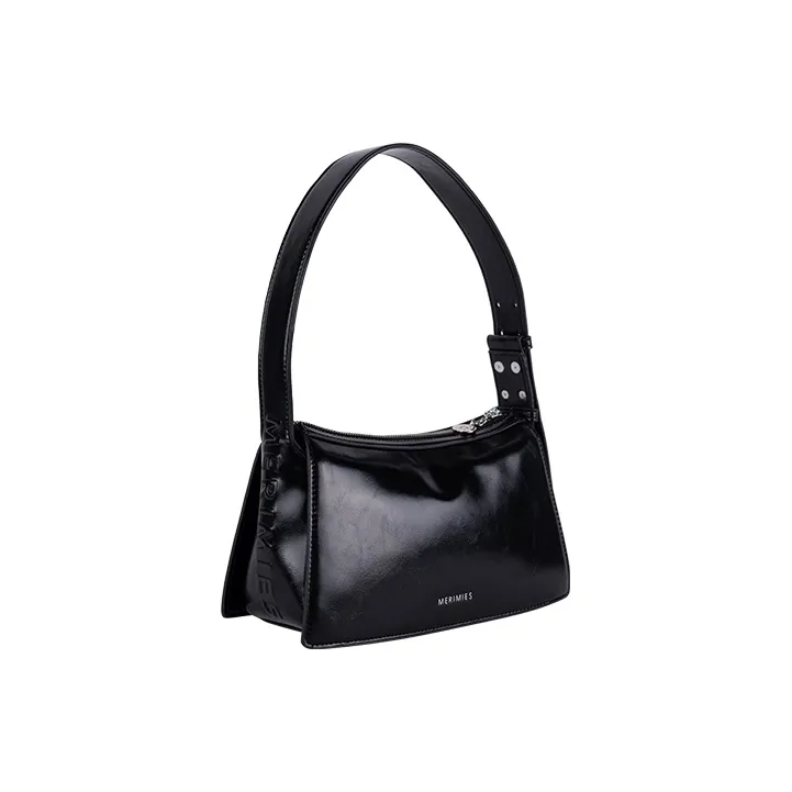 MERIMIES Artificial Leather Handbag Shoulder Bag Medium Size Women's Black-2
