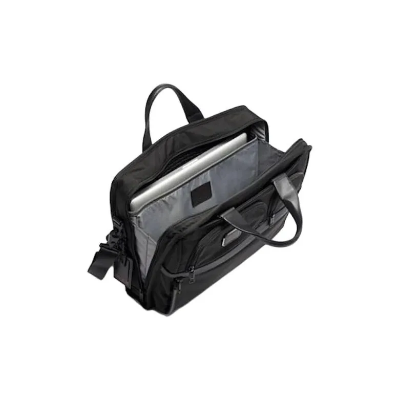 TUMI Alpha 3 Leather Laptop Bag Unisex Black-4