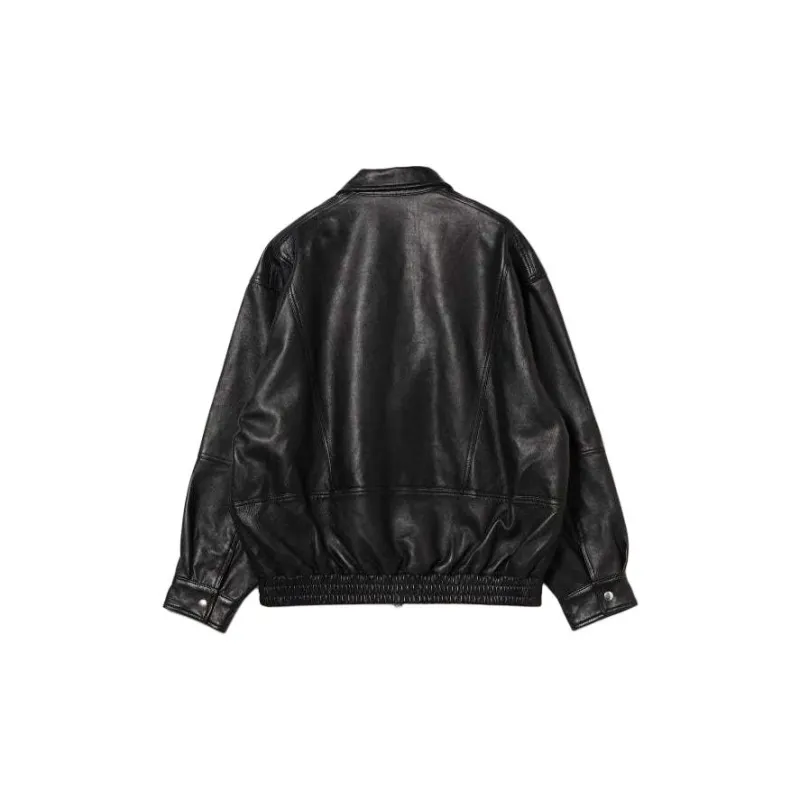 Beams SS24 Leather Jacket Unisex Black-1