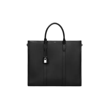 CELINE Cabas Calfskin Shoulder Bag, Crossbody Bag, Handbag Large Size Men's Black