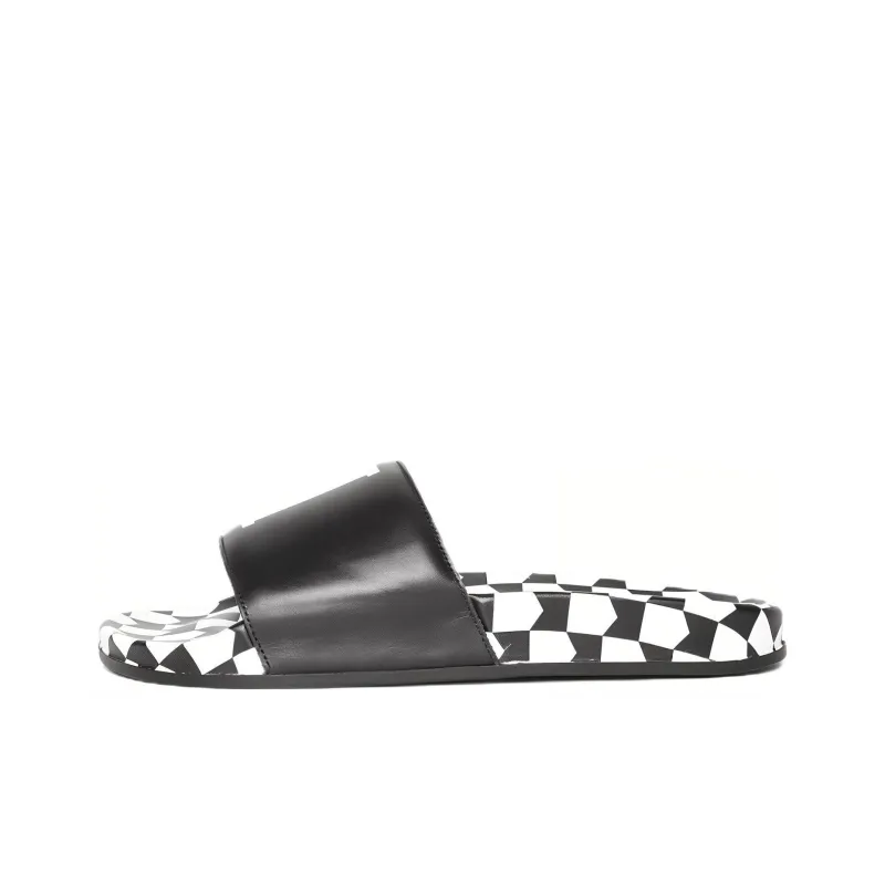 RHUDE Logo Printed Checked Slides-0