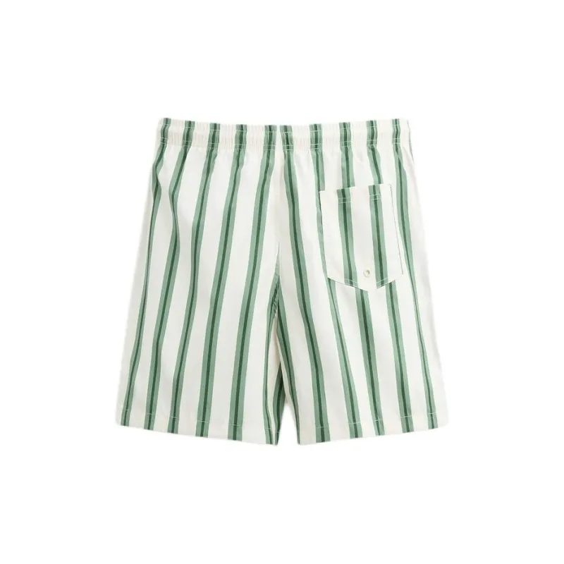 ZARA Swimming Shorts Men's White Green Stripes-1