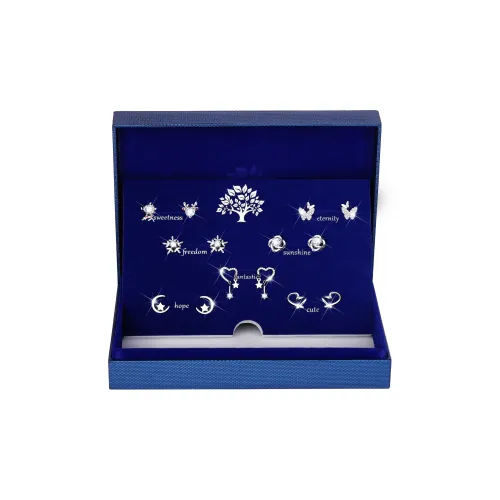 Silver Trim S925 Silver Stud Earrings Women's