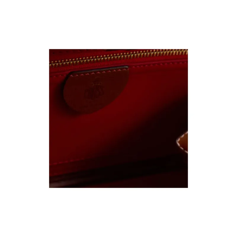 MARK CROSS Calfskin Shoulder Bag Crossbody Bag Handbag Women's Brown-3