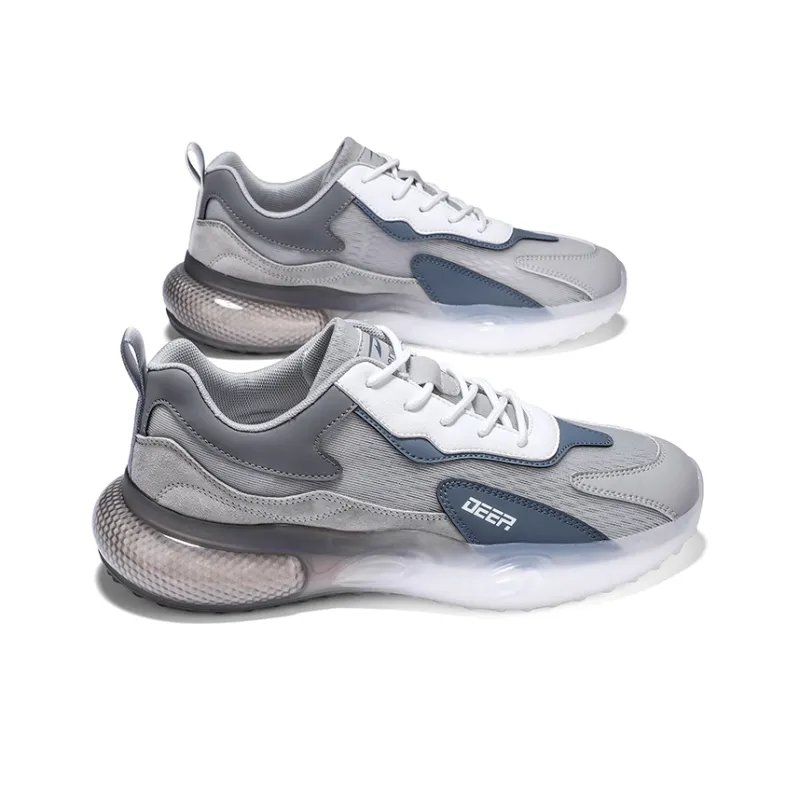 DEERWAY Breathable Coverage Support Impact Resistant Lightweight Height Increasing Low Top Chunky Sneakers Men's-4