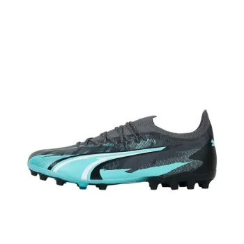 PUMA Ultra Ultimate MG Rubber Short Studs Cushioning Wear Resistant Soccer Shoes Unisex Black Blue