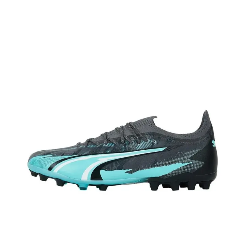 PUMA Ultra Ultimate MG Rubber Short Studs Cushioning Wear Resistant Soccer Shoes Unisex Black Blue-0