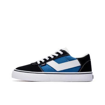PONY SKATE Anti-Slip Wear-Resistant Low-Top Skateboard Shoes Unisex Black Blue White