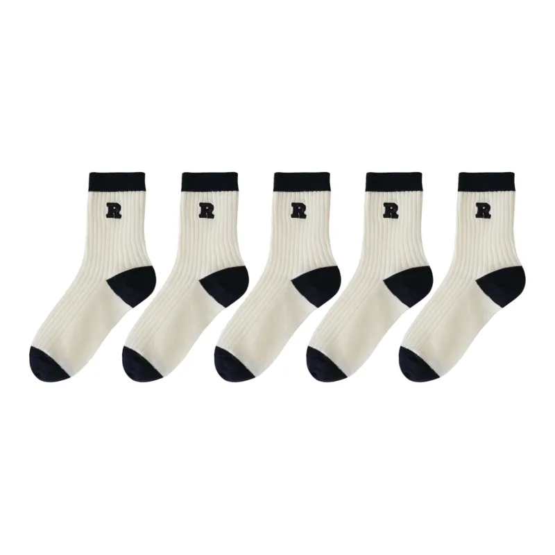 XXLLG Mid Calf Socks Women's 5 Pack-7