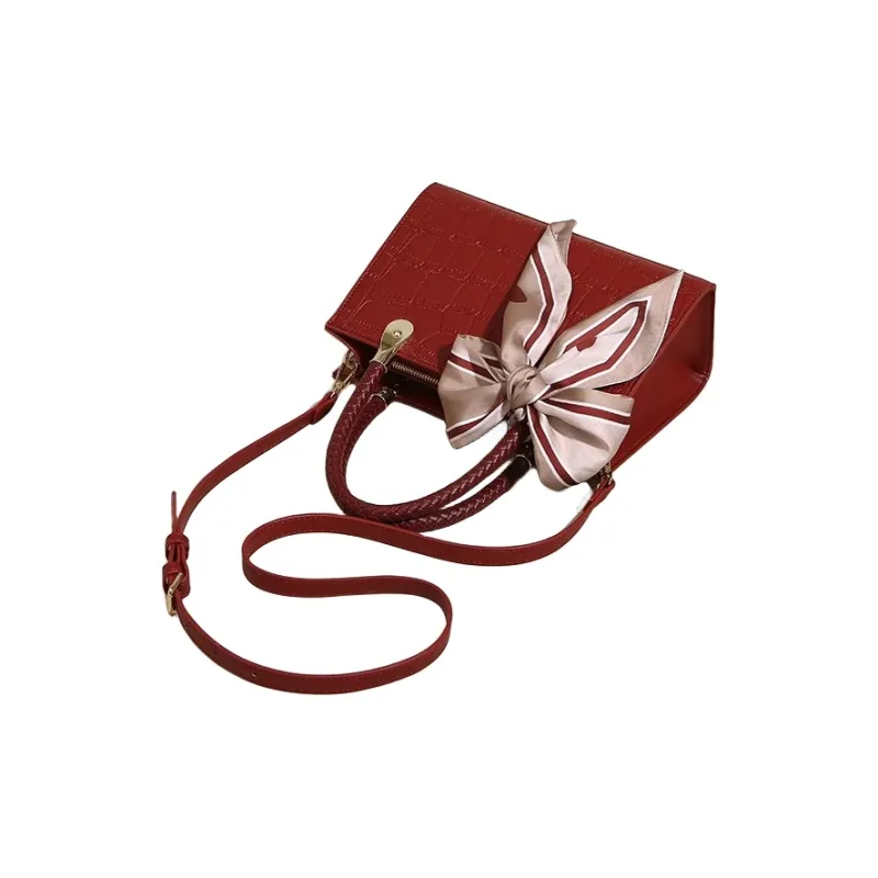 PESASRIE Microfiber Synthetic Leather Shoulder Bags Handbags Regular Women's Red/Black/Blue-5