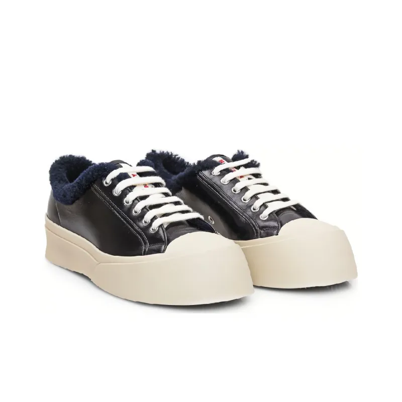 MARNI Pablo Lace-Up Sneaker 'Black Fur'-2