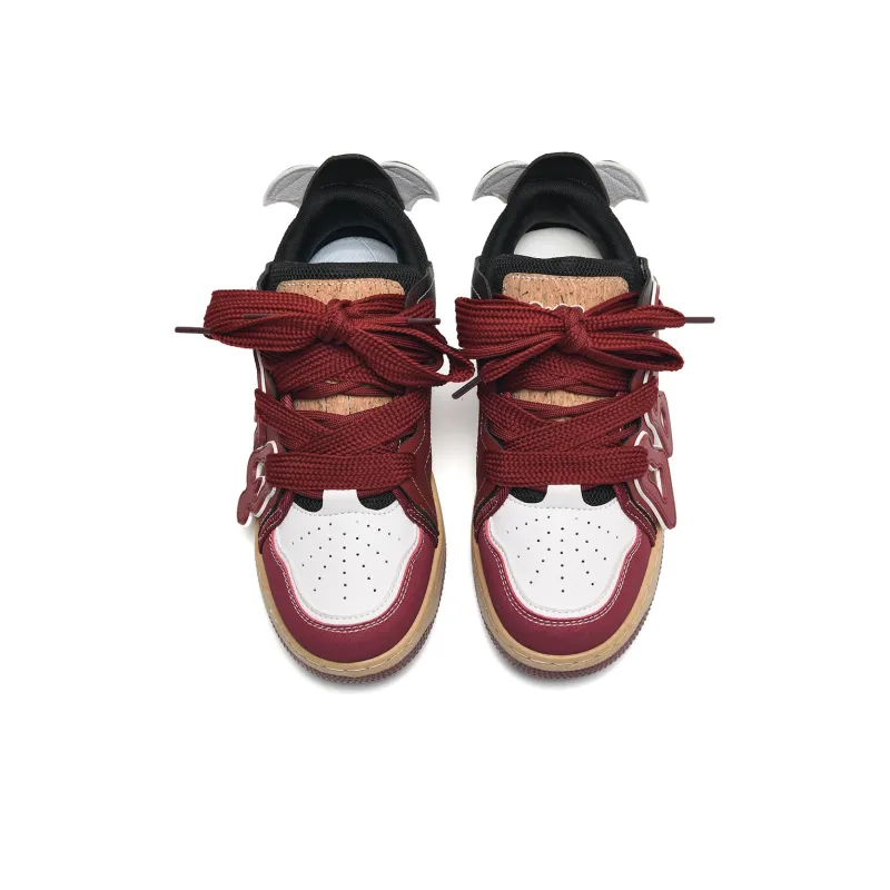 ABCIO Waterproof Cushioning Low Top Skateboard Shoes Unisex Red-3