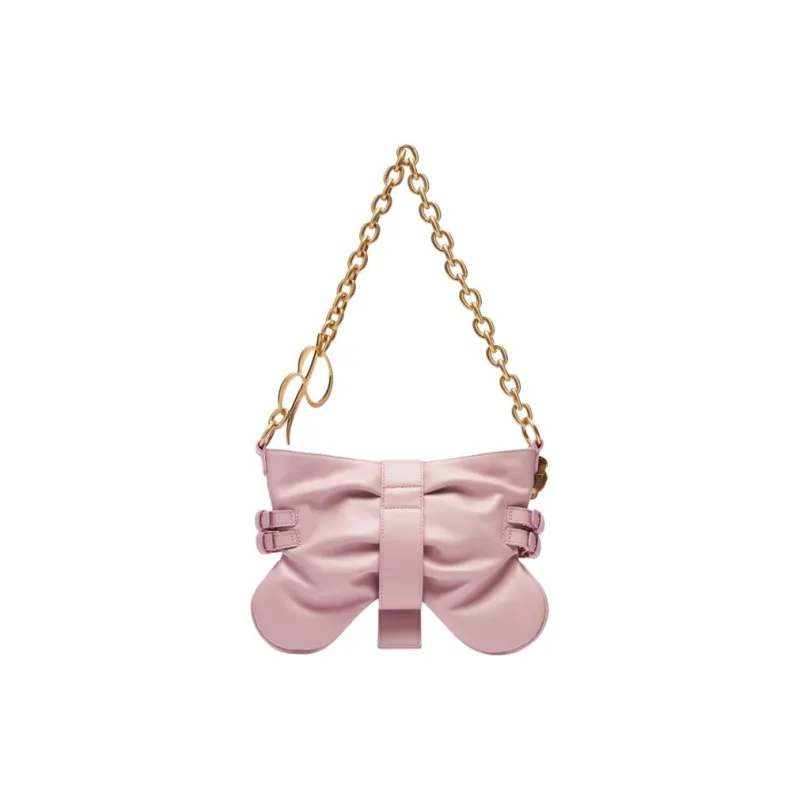 Blumarine Cow Leather Handbag Shoulder Bag Large Size Women's Pink-2