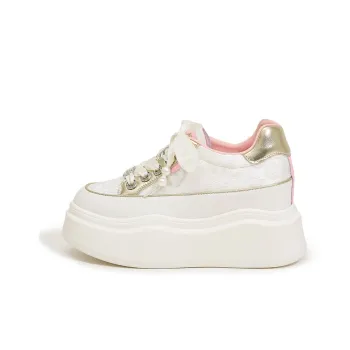Milan Love Song Slip-Resistant Height Increasing Low-Top Skateboard Shoes Women's White