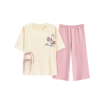 The Story Of The Flower Season Pajama Set Women's 2 Piece Set Apricot