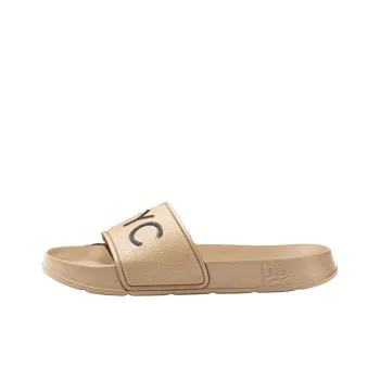 New Era NYC Slide Slippers Men's Beige Yellow