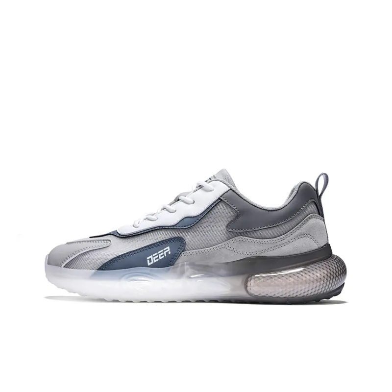 DEERWAY Breathable Coverage Support Impact Resistant Lightweight Height Increasing Low Top Chunky Sneakers Men's-0