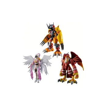 BANDAI WarGreymon Bandai Digimon Angelmon Garurumon Set 10cm Scale Figures