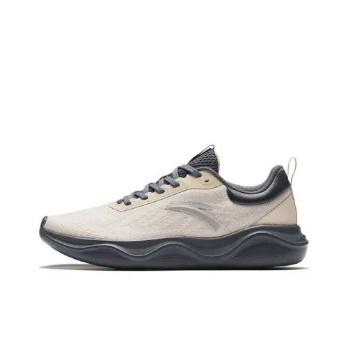 ANTA Training Shoes Men Low-Top Sand Gray/Coal Ash/Granular Beige Yellow