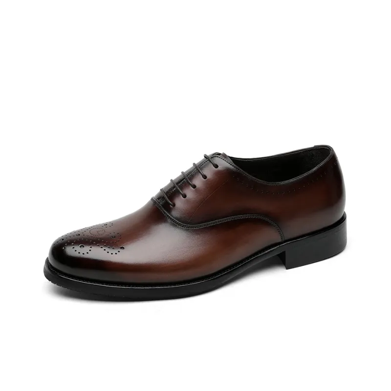 GOLDLION Dress Shoes Men Low Top Black, Gray, Brown-3