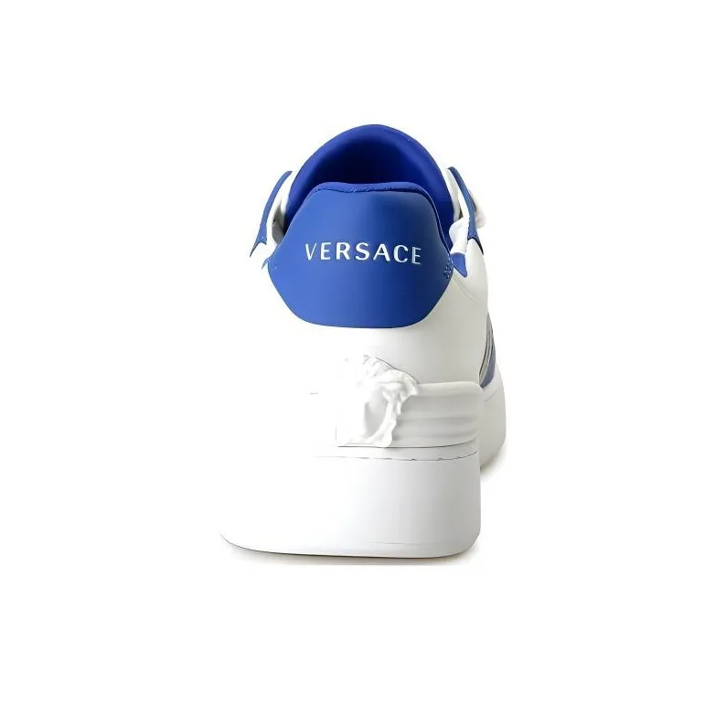 FANSIZHE Low Top Skateboard Shoes Men's White Blue-4