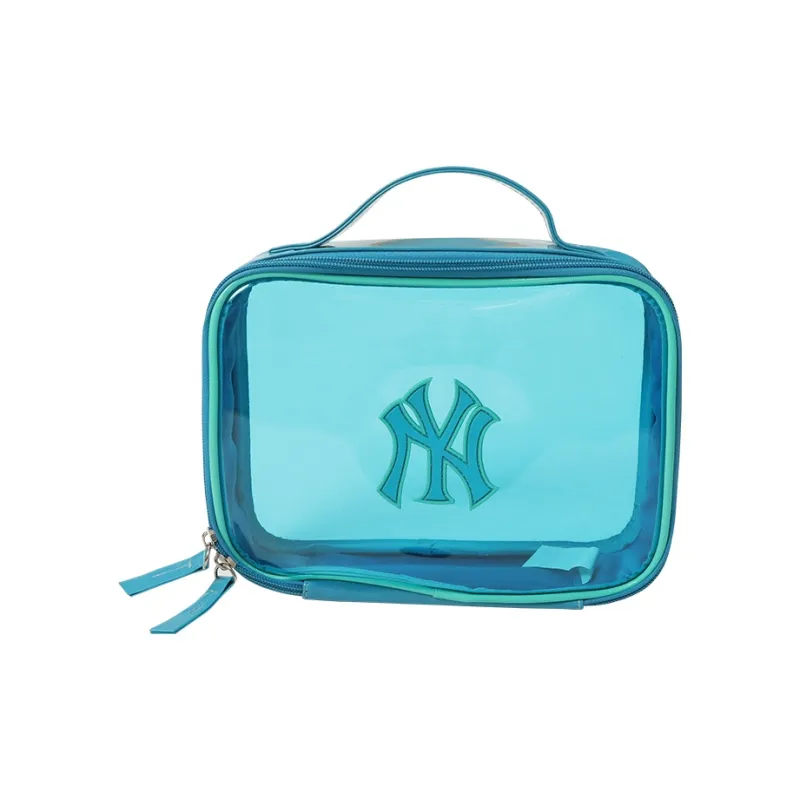 MLB New York Yankees Polyester Portable Storage Bag Toiletry Bag Makeup Bag Regular Women's Snow Crystal Blue-1