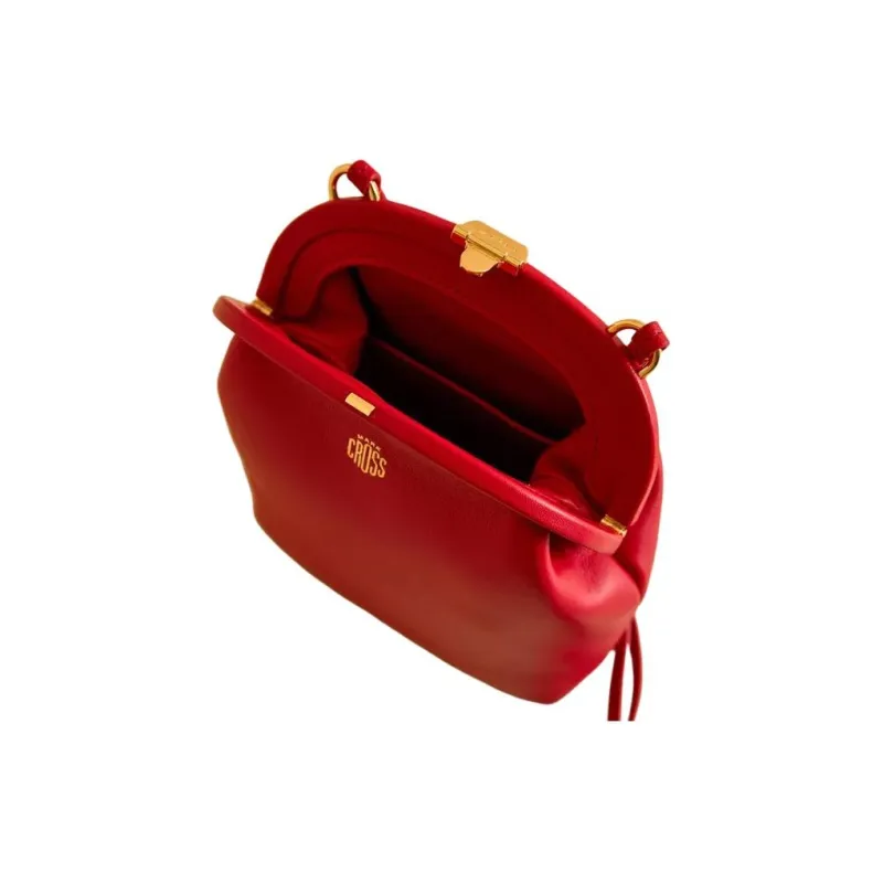 MARK CROSS Napa Calf Leather Shoulder Bag Crossbody Bag Women's Red-3