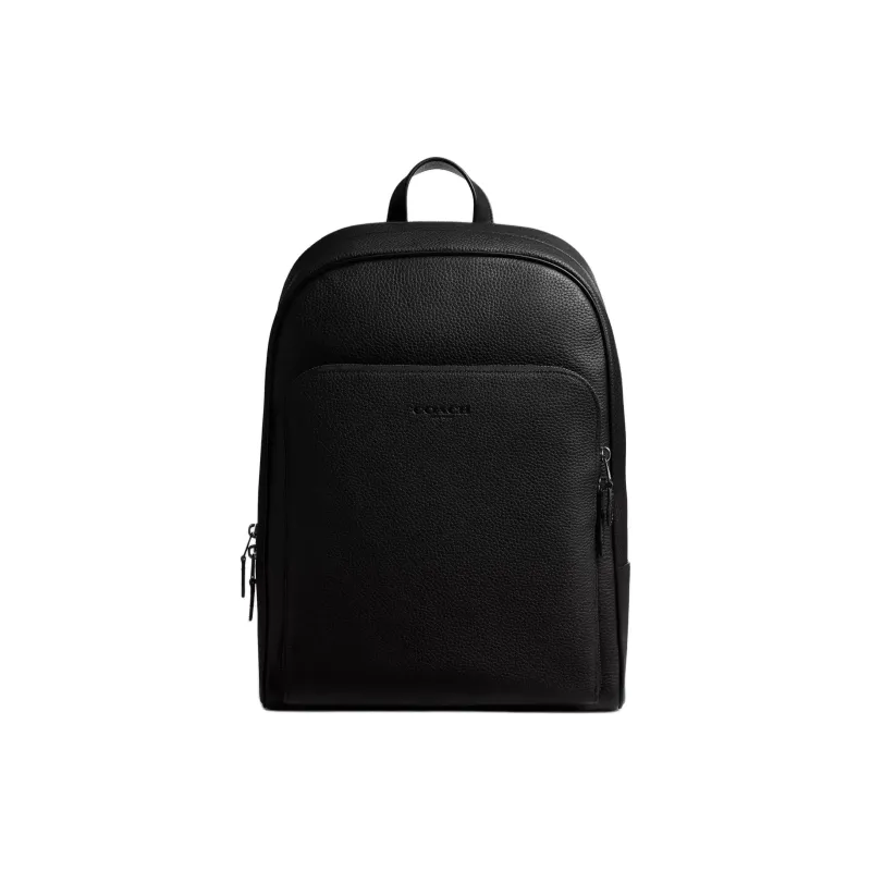 COACH Gotham Eggstone Grain Leather Backpack Large Size Women's Black-0