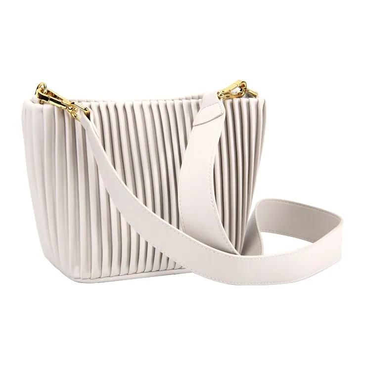 YOCAMU Cow Leather Handheld Bucket Bag Shoulder Bag Small Size Women's White/Green/Gray Green-4