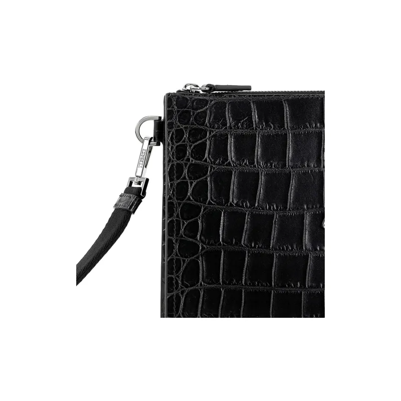 VERSACE Leather Clutch Men's Black-4