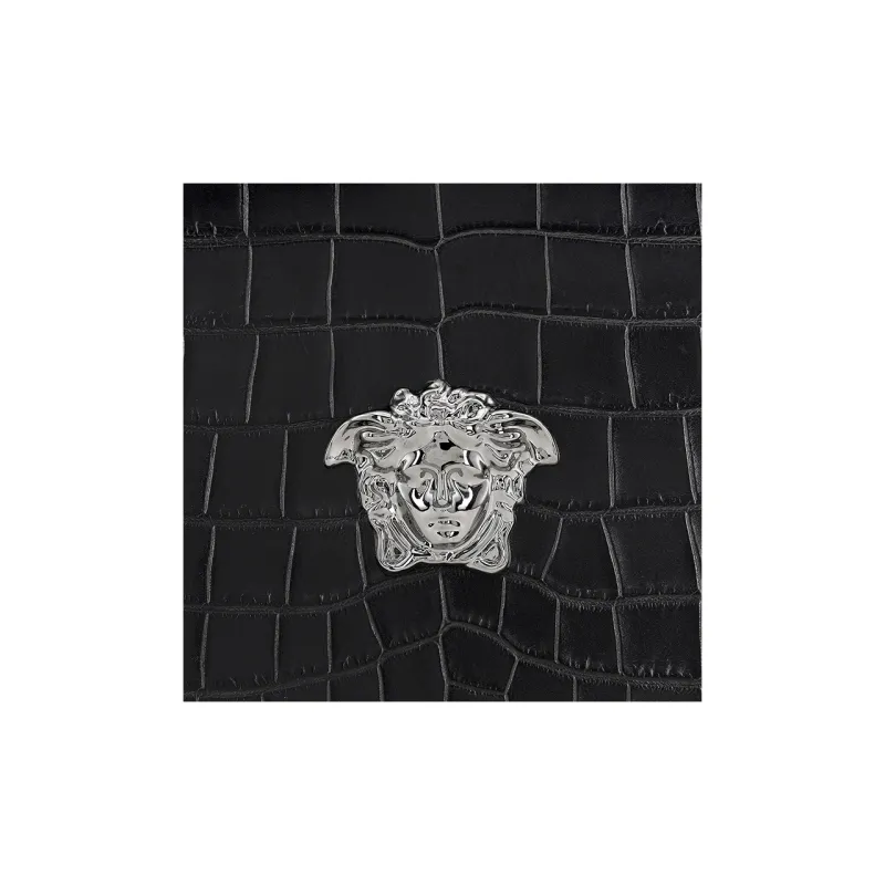 VERSACE Leather Clutch Men's Black-5