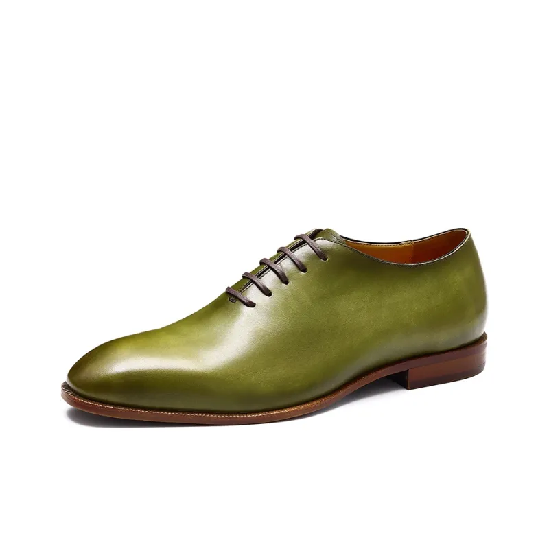 ASTON M.JAZZ Dress Shoes Men Low Top Earth Yellow/Light Green-7